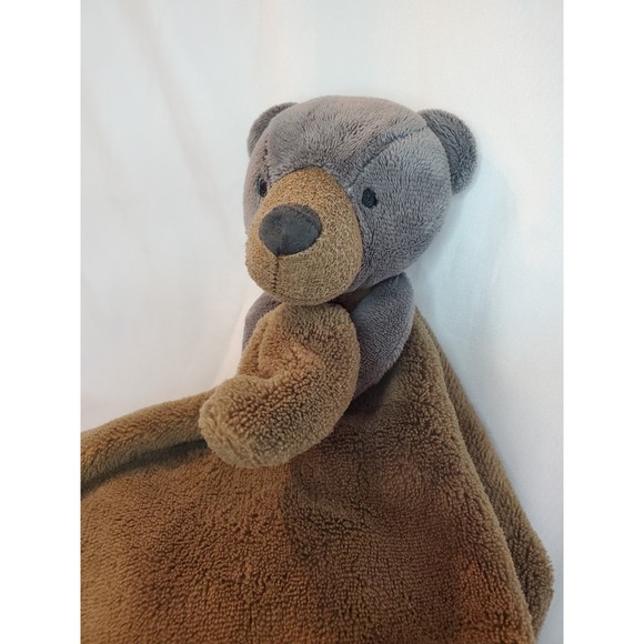 Carter's Brown Gray Teddy Bear Security Blanket Lovey - Picture 2 of 4